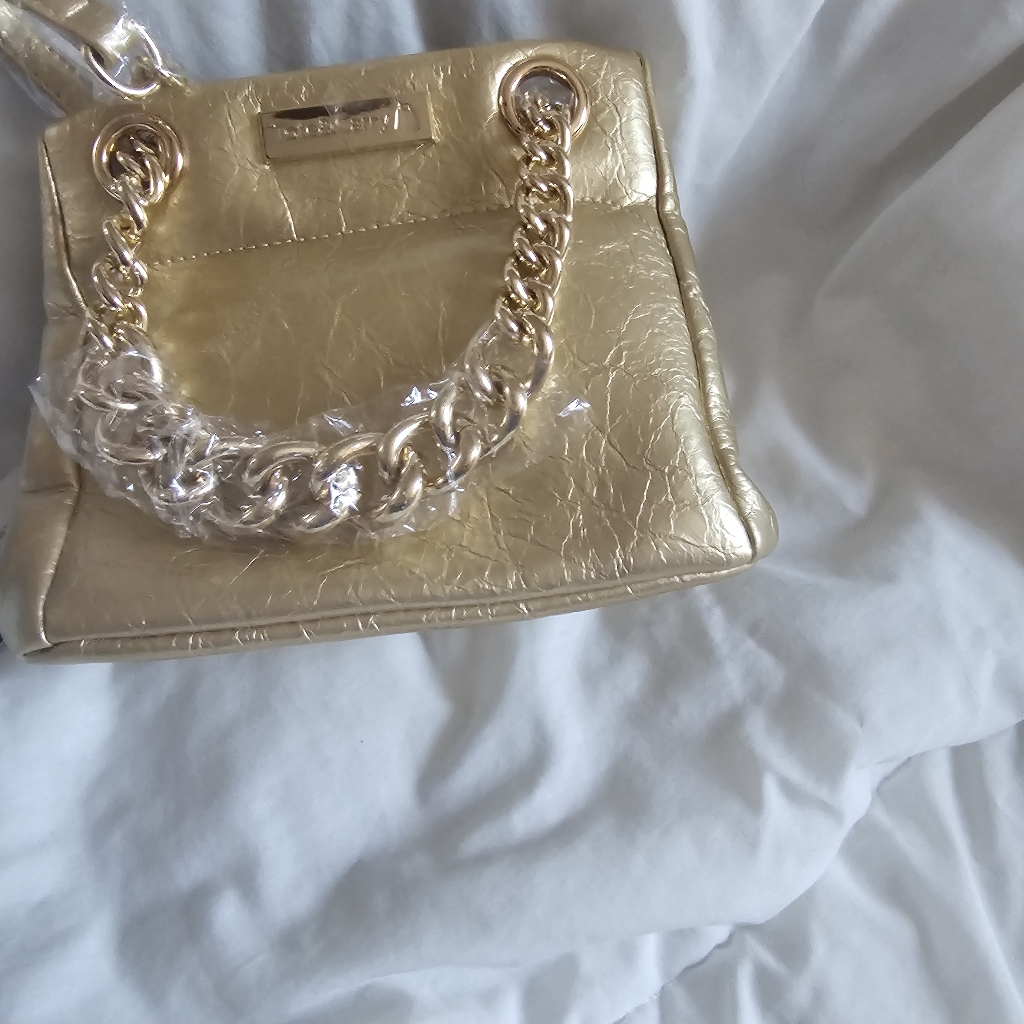 Vegan Leather Gold Mini Tote